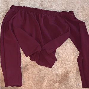 Off the Shoulder Maroon Shirt